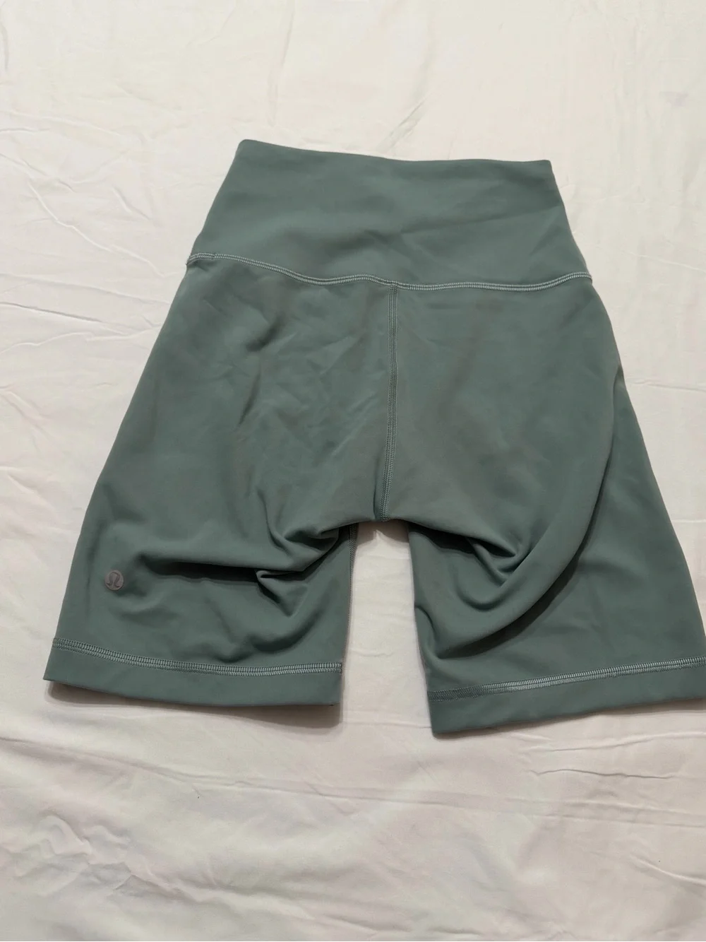 High-Waist Sage Green Bike Shorts - Lululemon Style 4 004